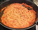 蟹缶de本格*蟹のトマトクリームパスタ作り方16写真