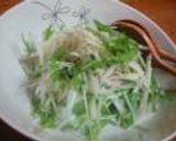 水菜とりんごのしゃきしゃきサラダ作り方2写真