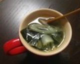 長ネギとワカメのスープ作り方14写真