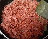 簡単ランチ♪炒めハンバーグのロコモコ丼作り方2写真