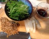 水菜と納豆の簡単サラダ作り方1写真