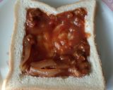 ハヤシをリメイク→目玉焼きのせトースト作り方2写真