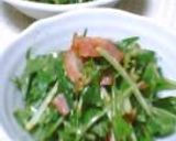 生が美味しい♪水菜とベーコンの和風サラダ作り方5写真
