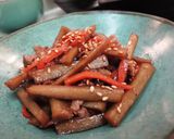後一品に*牛蒡と豚肉のきんぴら作り方6写真