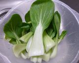 青梗菜とほたての塩バター炒め作り方1写真