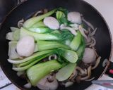 青梗菜とほたての塩バター炒め作り方5写真
