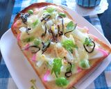 蒲鉾×玉葱の塩昆布おかか和トースト作り方5写真