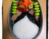 キャラ弁*節分おたふくさん弁当*作り方1写真
