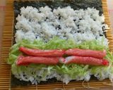 簡単♥カニカマレタス海苔巻きサラダロール作り方5写真