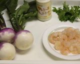 あやめ蕪と小エビのサラダ作り方1写真