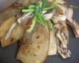 カブと舞茸のにんにくバターしょう油炒め作り方3写真