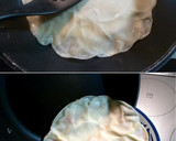 簡単おつまみ☆餃子の皮でハムチー挟み焼き作り方4写真