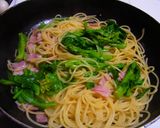 ＊菜の花とベーコンの柚子胡椒パスタ＊作り方4写真