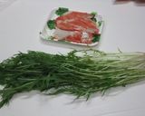カニカマと水菜のスープ✿ごま油で風味よく作り方1写真