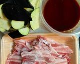 茄子と豚肉のピリ辛丼作り方1写真