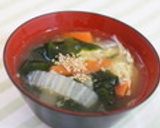 白菜とえのきの卵スープ作り方14写真