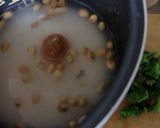 煎り大豆と菜の花の、梅干し炊き込みご飯作り方2写真