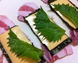 豚バラ肉☆チーズ海苔しそロール作り方4写真