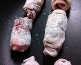 豚バラ肉☆チーズ海苔しそロール作り方5写真