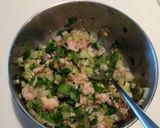 鶏ミンチとセロリのちんげん菜巻き作り方1写真