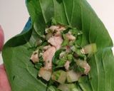 鶏ミンチとセロリのちんげん菜巻き作り方2写真