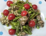 簡単♪鶏とアスパラと枝豆のバジル和え作り方6写真
