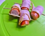 ❀お弁当に❀赤ウィンナーのお花ベー巻き作り方4写真
