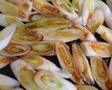 宮城旬野菜、曲がり葱と豚肉のパリッと炒め作り方3写真