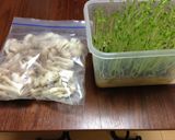 安ウマ！しめじと豆苗の和風パスタ☆作り方1写真