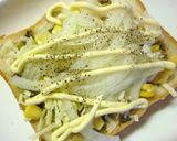 ごぼう×コーン×玉葱のバジルトースト作り方5写真