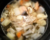 ヘルシー◆皮ごと根菜と鮭と昆布の塩スープ作り方8写真
