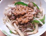 時短★節約★挽き肉少しで簡単納豆もやし丼作り方4写真