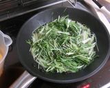 水菜と塩こぶの玉子とじ作り方1写真