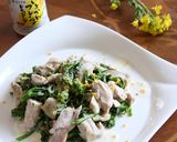 菜の花と茹で鶏のサラダ作り方8写真