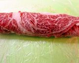 薄切り牛肉で簡単ジューシーロールステーキ作り方3写真