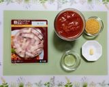 簡単夕飯昼食ワンパンブロッコリー海老トマトパスタ作り方1写真