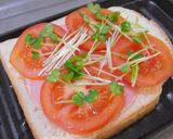 ハムとまとチーズトースト♪♪作り方2写真