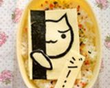 キャラ弁　2ちゃんねこ　ジーッ作り方2写真