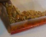 サラダに柿ピー　白身魚と水菜のサラダ作り方3写真