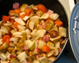 キクイモと野菜の蒸らし炒め，玉ねぎポン酢作り方3写真