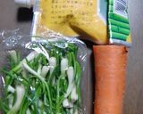 あさつきとニンジンの、七味辛し酢味噌あえ作り方1写真