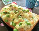 玉葱大きめ♡　海老のカレー風味トースト作り方9写真