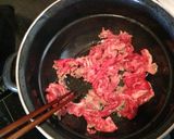 かつお菜と牛肉の煮物作り方2写真
