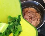 かつお菜と牛肉の煮物作り方4写真