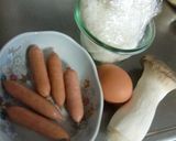 エリンギとウインナーて作るチャーハン作り方1写真