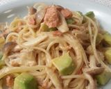 アボカドとサーモンのクリームパスタ作り方5写真