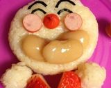 簡単キャラご飯☆口が皿に〜アンパンマン作り方2写真