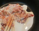おひとりランチ…キムチのクリームパスタ作り方1写真
