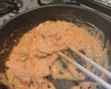 おひとりランチ…キムチのクリームパスタ作り方2写真