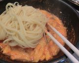 おひとりランチ…キムチのクリームパスタ作り方3写真
